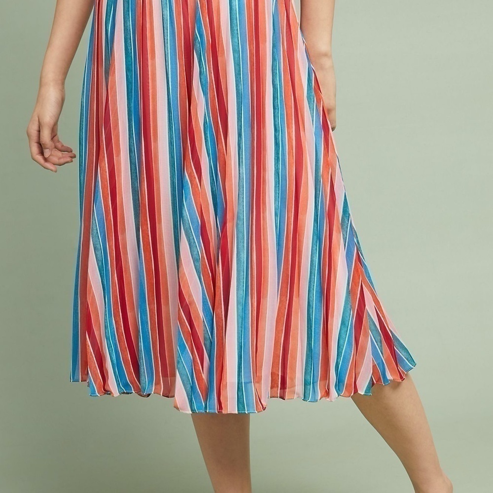 NWT Anthropologie Maeve Claremont Pleated Midi Skirt, Size Medium - Picture 9 of 12